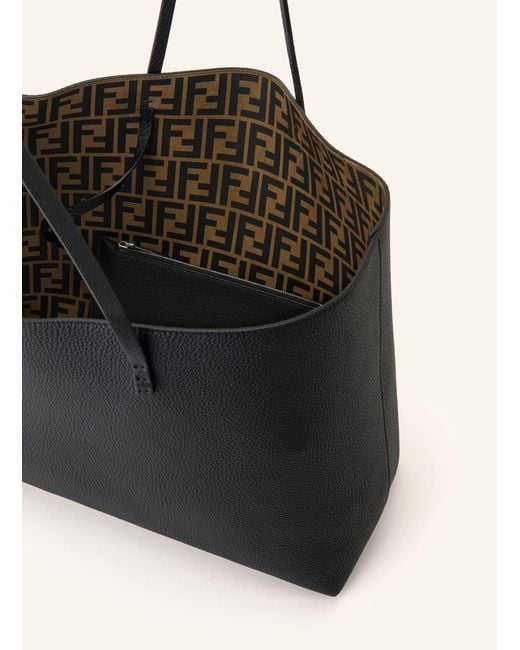 Fendi Black Shopper ROLL MEDIUM mit Pouch