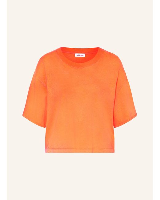 American Vintage Orange Cropped-Shirt mit Leinen