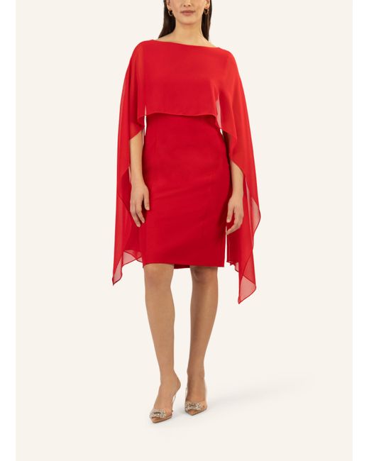 Apart Red Kleid mit Chiffonstola
