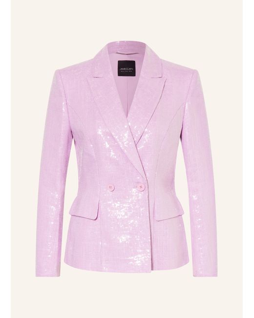 Marc Cain Pink Blazer mit Leinen und Pailletten