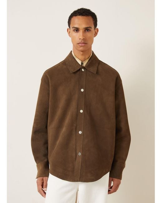 AMI Leder-Overjacket in Brown für Herren