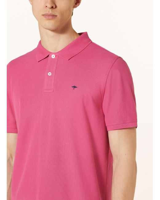 Fynch-Hatton Piqué-Poloshirt in Pink für Herren
