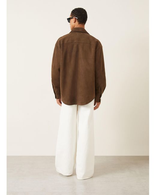 AMI Leder-Overjacket in Brown für Herren
