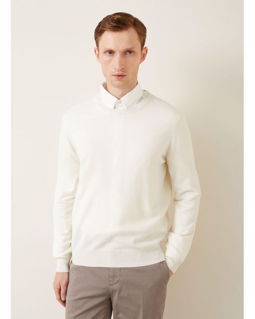 Brunello Cucinelli Cashmere-Pullover in Natural für Herren