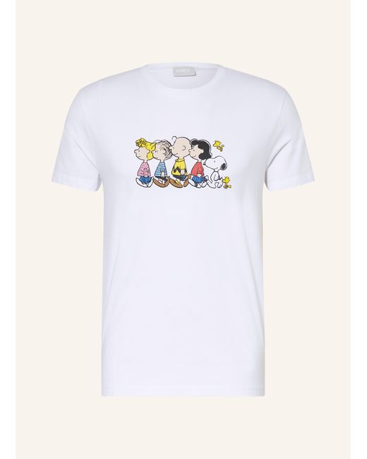 Mey Schlafshirt Serie × PEANUTS in White für Herren