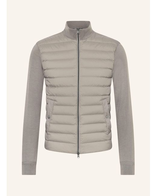 Herno Strickjacke im Materialmix in Gray für Herren