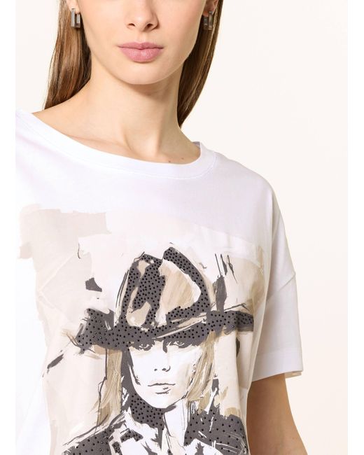 Monari Natural T-Shirt mit Schmucksteinen