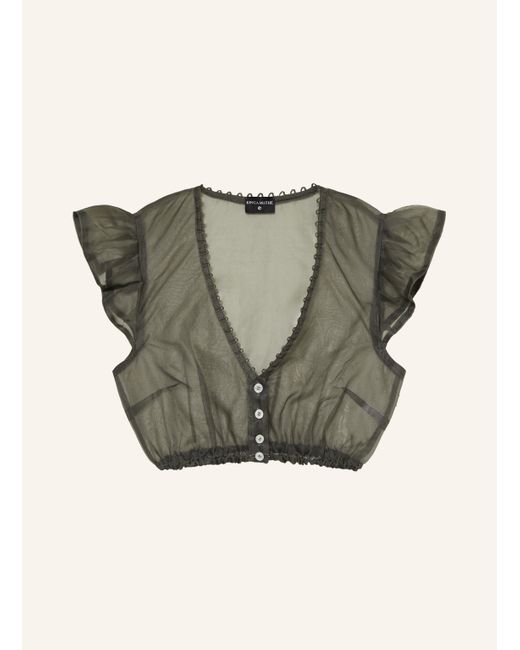 KINGA MATHE Gray Dirndlbluse KIKI aus Seide
