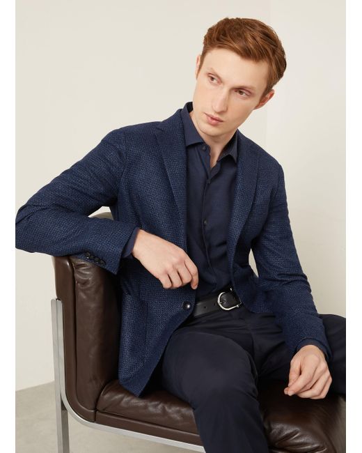 Zegna Sakko Extra Slim Fit mit Leinen in Blue für Herren