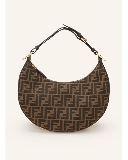 Fendi Gray Schultertasche GRAPHY SMALL