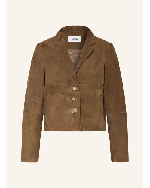 Ba&sh Brown Lederjacke MORFEO