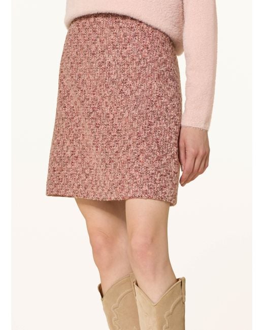 S.oliver Pink Bouclé-Rock mit Glitzergarn