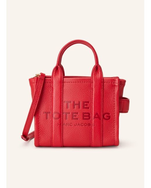 Marc Jacobs Red Shopper THE CROSSBODY TOTE BAG LEATHER