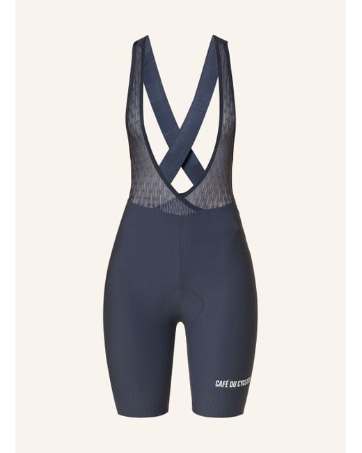 Cafe Du Cycliste Blue Radhose GRAZIELLA mit Trägern und gepolstertem Einsatz