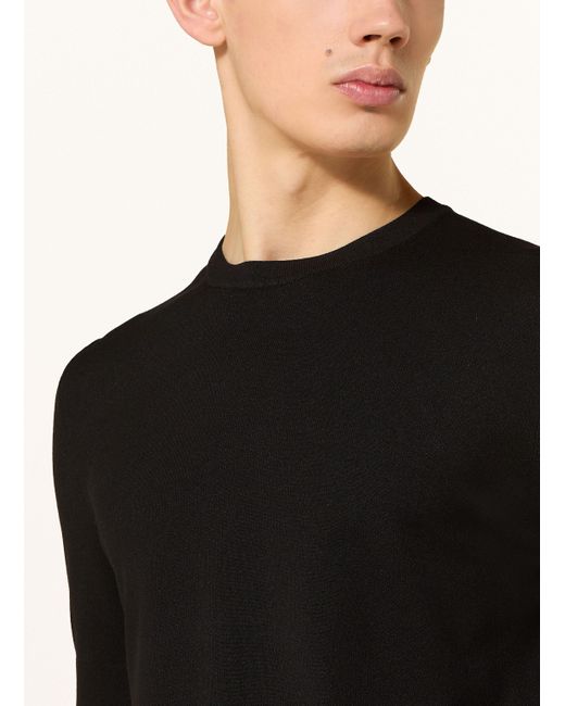 HUGO Strickshirt SAN CARL in Black für Herren