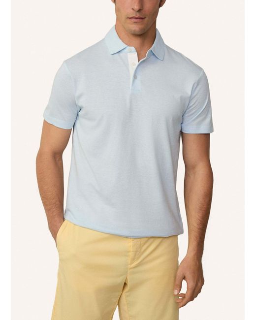 Hackett Poloshirt COTT LINEN FILAFIL in White für Herren