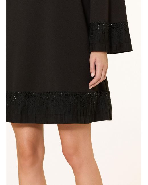 Ana Alcazar Black Cocktailkleid mit Schmucksteinen