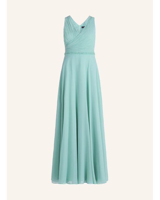 Vera Mont Blue Abendkleid mit Schmuckperlen