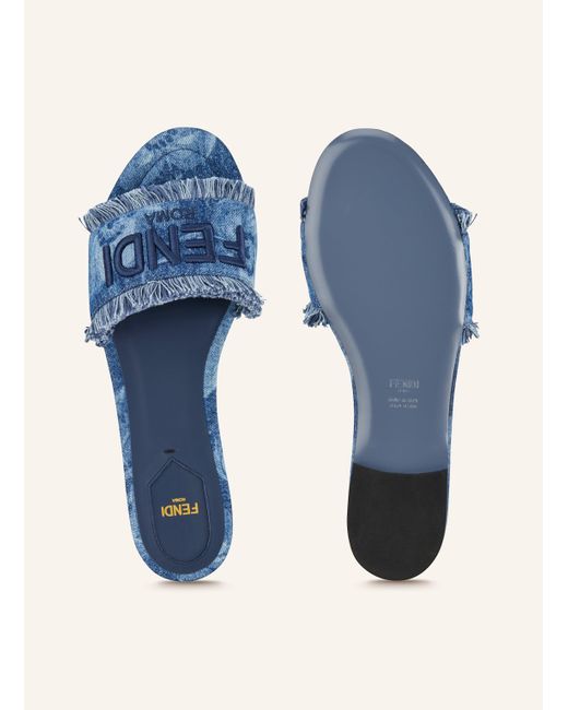 Fendi Blue Pantoletten