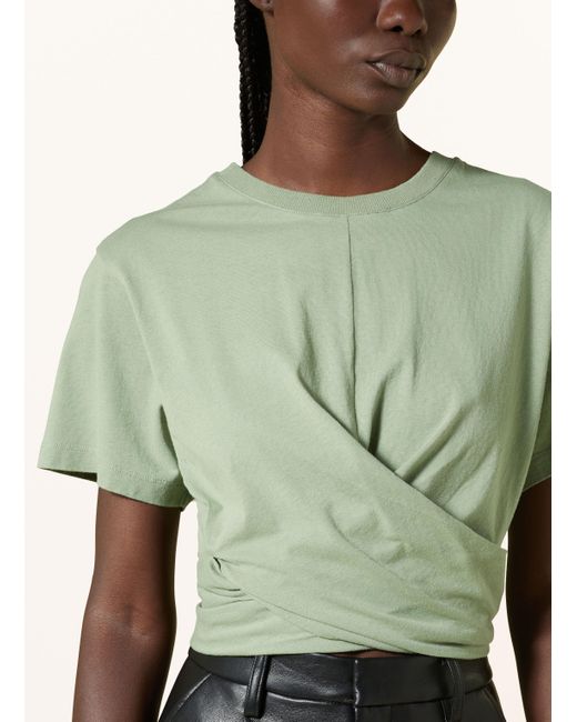 AllSaints Green Cropped-Shirt MALLINSON