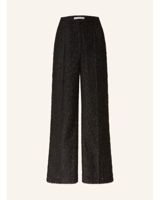 RAFFAELLO ROSSI Black Marlenehose AGATHA aus Kunstfell