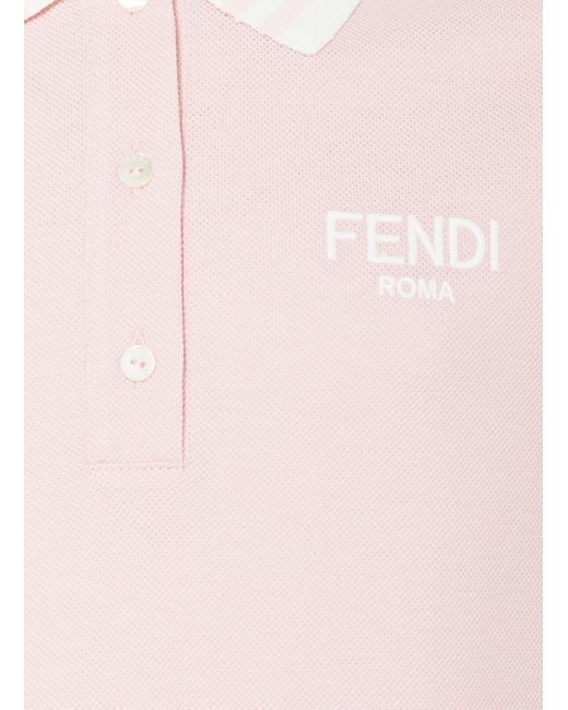 Fendi Pink Piqué-Kleid mit Cut-outs