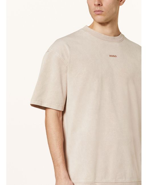 HUGO T-Shirt DANDALOR in Natural für Herren