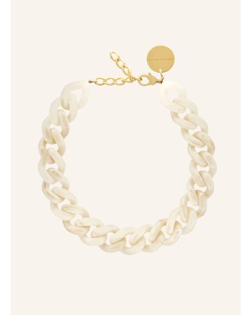 Vanessa Baroni Natural Halskette FLAT CHAIN NECKLACE PEARL MARBLE by GLAMBOU