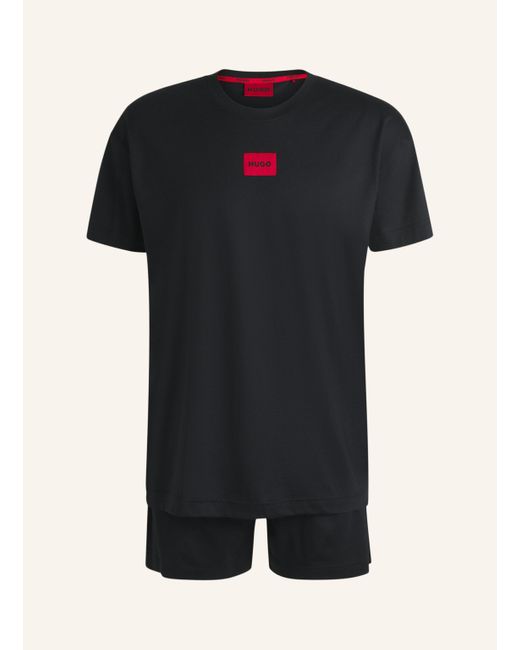 HUGO Pyjama-Set GALAXY_SHORT SET Relaxed Fit in Black für Herren