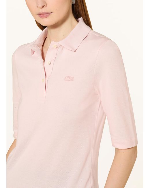 Lacoste Pink Piqué-Poloshirt mit 3/4-Arm