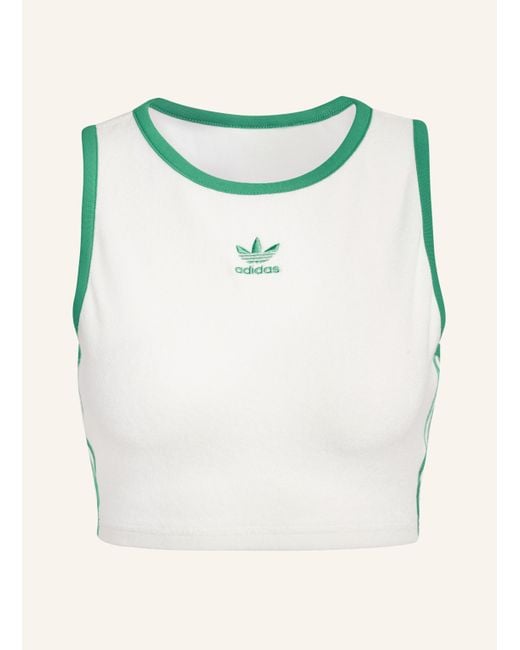 Adidas Originals Blue Cropped-Top aus Frottee