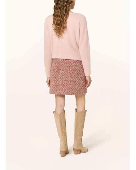 S.oliver Pink Bouclé-Rock mit Glitzergarn