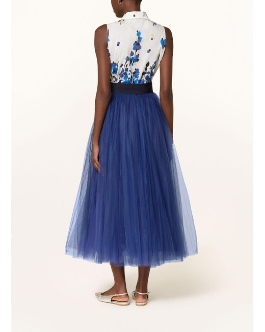 Sara Roka Blue Kleid im Materialmix