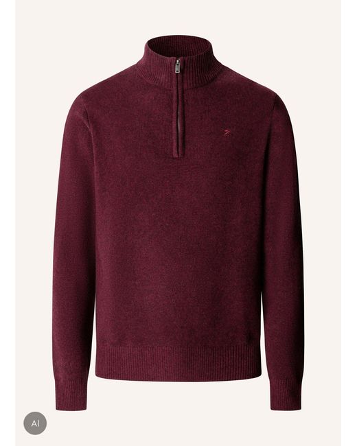 Hackett Pullover LAMBSWOOL HZIP in Red für Herren