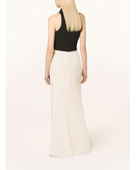 Ralph Lauren Natural Abendkleid im Materialmix