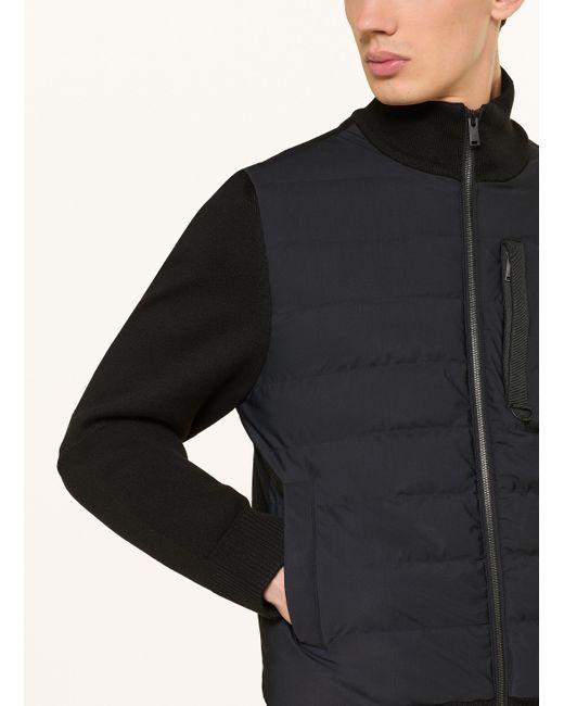 Moose Knuckles Lightweight-Daunenjacke KAMET im Materialmix in Black für Herren