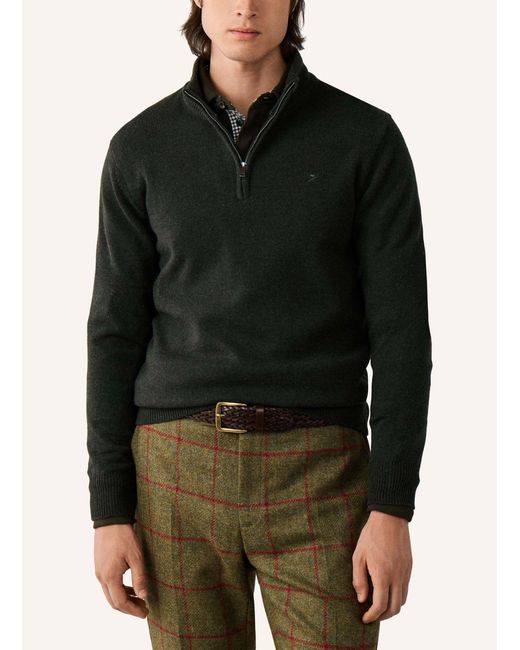 Hackett Pullover LAMBSWOOL HZIP in Black für Herren