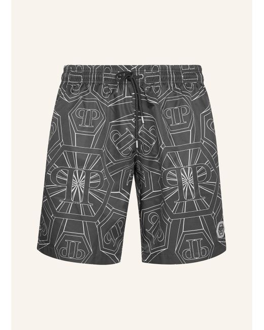 Philipp Plein Short Swim Boxer Monogram in Gray für Herren