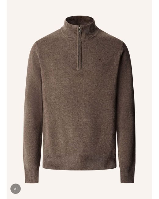 Hackett Pullover LAMBSWOOL HZIP in Brown für Herren
