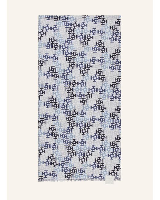 Hemisphere Blue Cashmere-Schal mit Seide