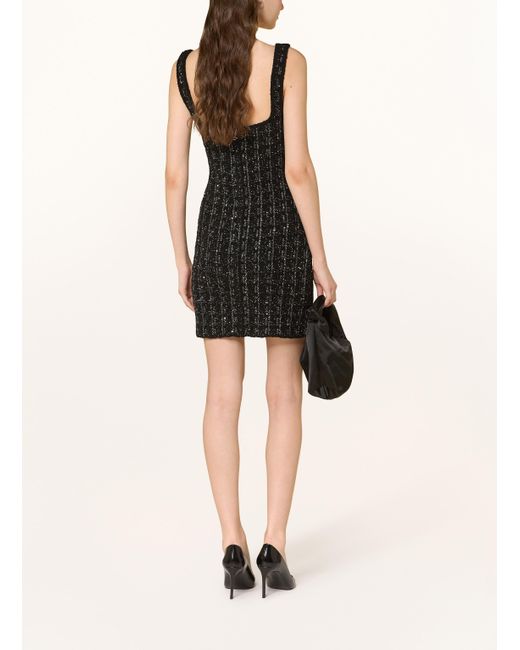 retroféte Black Tweed-Kleid AMANDA mit Pailletten