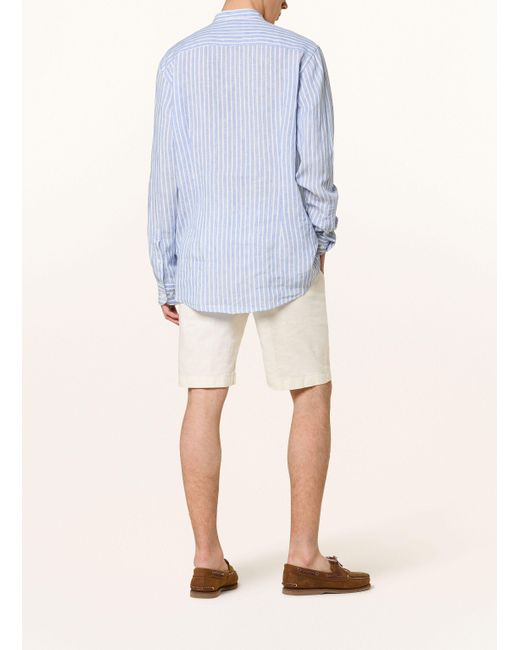 Eton of Sweden Leinenhemd Regular Fit mit Stehkragen in Blue für Herren