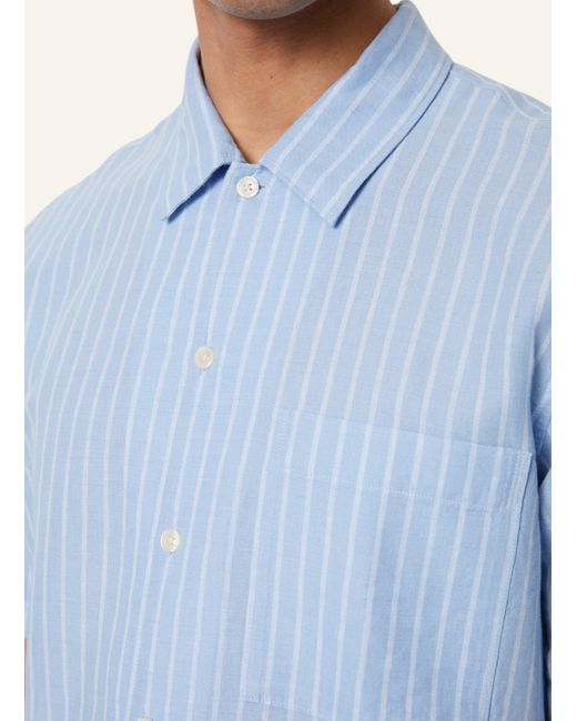 Marc O' Polo Kurzarm-Hemd Regular Fit mit Leinen in Blue für Herren