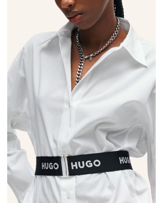 HUGO White Business Bluse ETENA Regular Fit