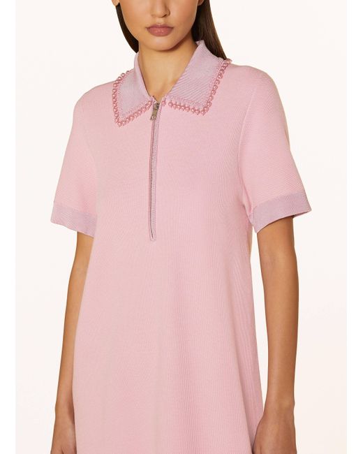 Liu Jo Pink Strickkleid mit Schmuckperlen