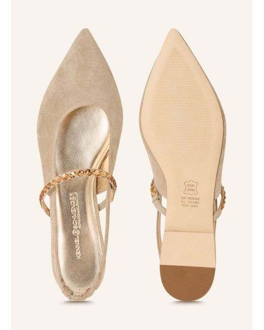 Kennel & Schmenger Natural Sling-Ballerinas GRETA mit Schmucksteinen