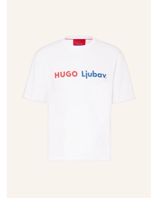 HUGO Natural T-Shirt DLOVE LJUBAV