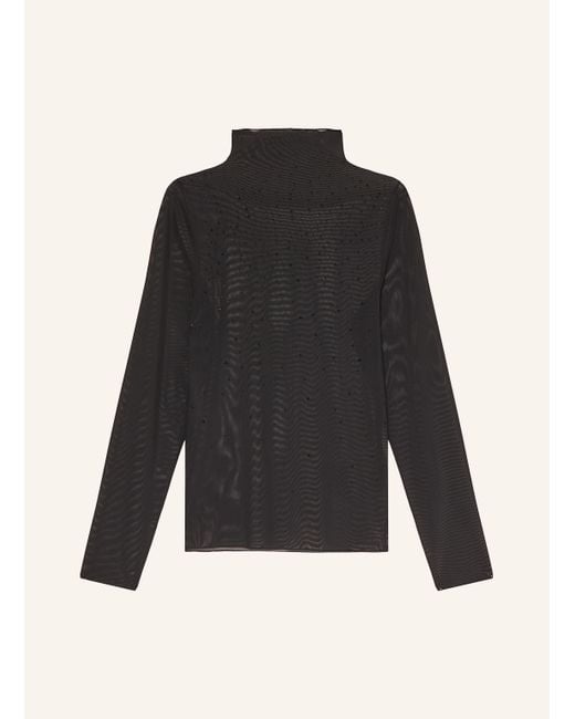 Marc Cain Black Longsleeve aus Mesh mit Schmucksteinen