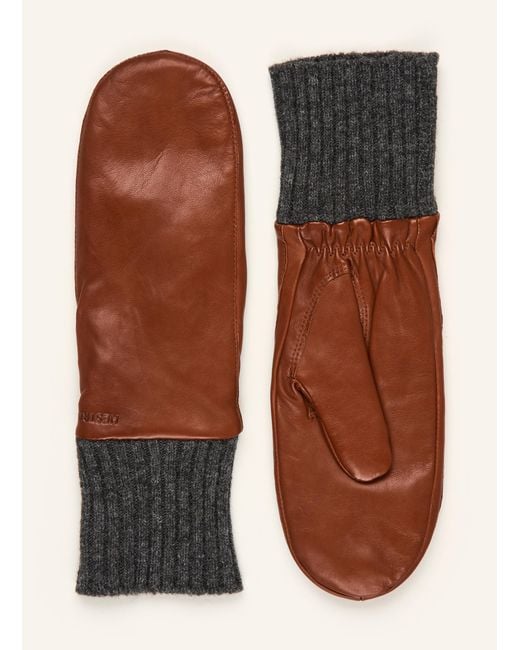 Hestra Brown Lederfäustlinge TINA
