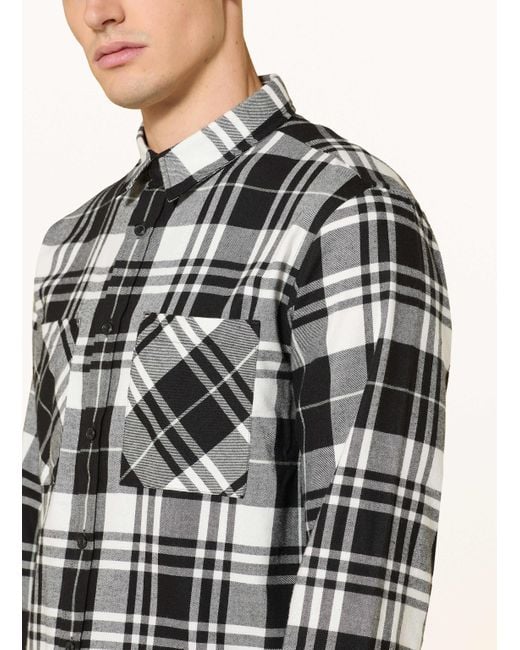 HUGO Flanellhemd EGRIN Relaxed Fit in White für Herren